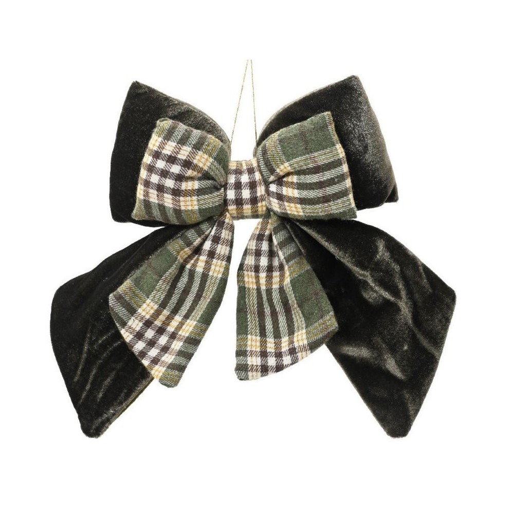 FUORIPORTA VELLUTO FIOCCO H.23CM. SCOZZESE